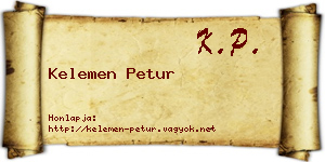 Kelemen Petur névjegykártya